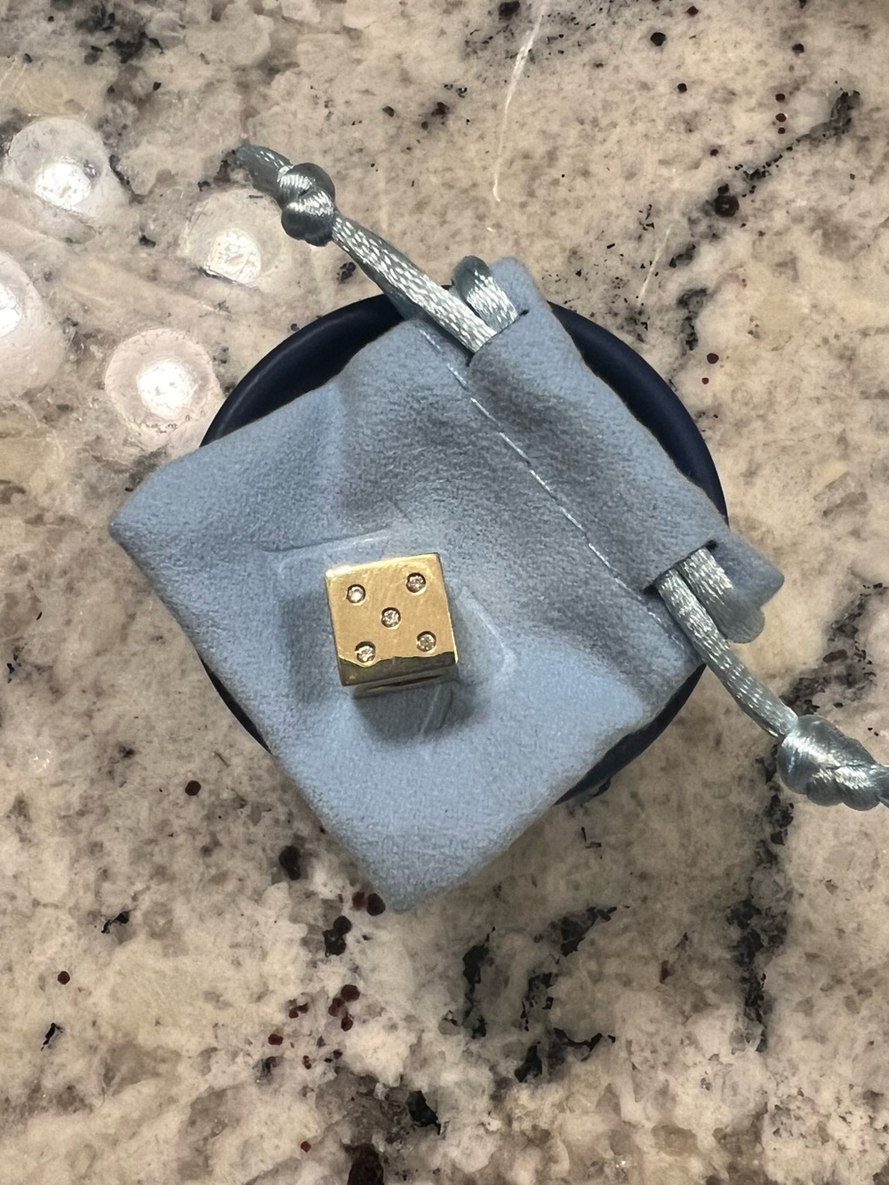 Adina Reyter Gold Diamond Lucky Dice Big Bead
